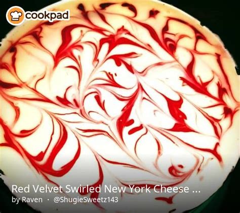 Red Velvet Swirled New York Cheese Is Shown In This Image With The Caption