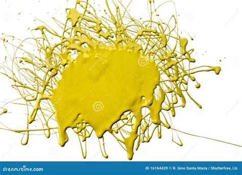 Splattered Yellow Paint Stock Image Image Of Colorful 16164439