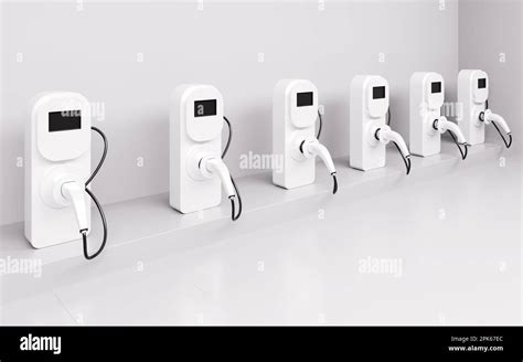 New Energy Vehicle Charging Pile 3d Rendering Digital Drawing Stock