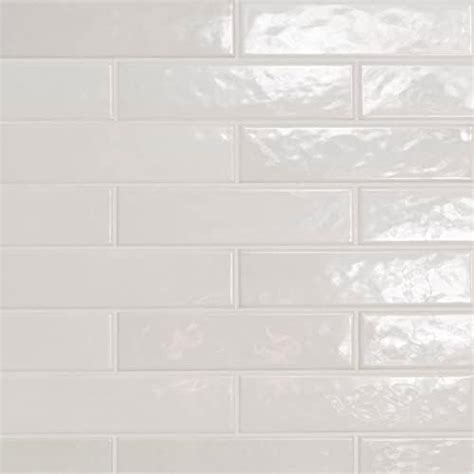 4x10 White Glossy Finish Beveled Ceramic Subway Tile Shower Walls