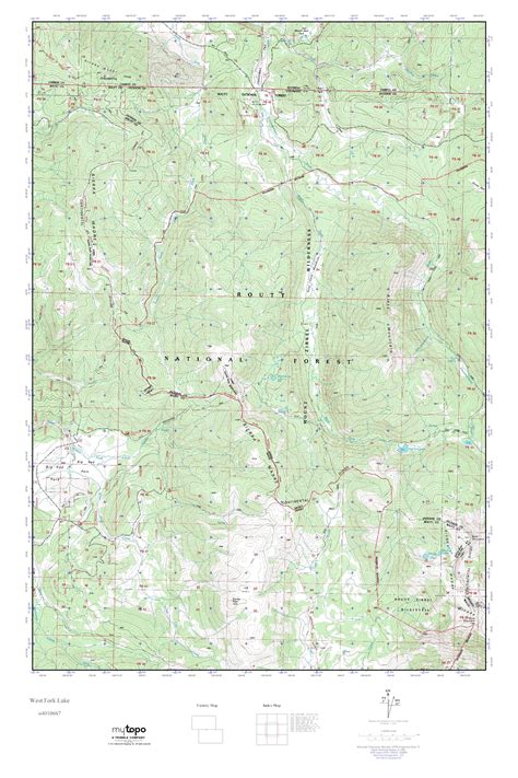 MyTopo West Fork Lake Colorado USGS Quad Topo Map