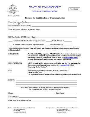 Fillable Online Licensing Form Request For Certification Or Clearance