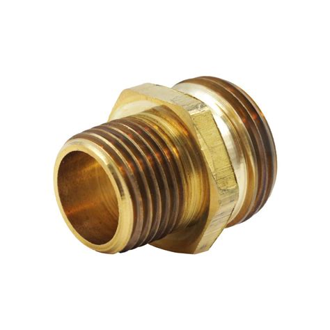 Everbilt 3 4 In Mht X 1 2 In Mip Lead Free Brass Garden Hose Adapter