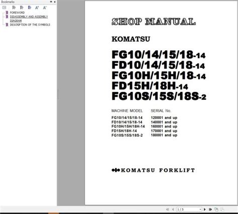 Komatsu Forklift Fg D C H T Xxa Shop Manual