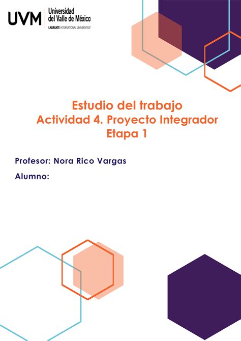 Act Proyecto Int Estudio Del Trabajo Estudio Del Trabajo Actividad