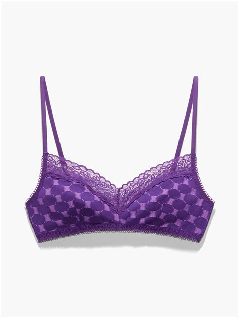 Cotton Essentials Lace Trim Bralette In Purple Savage X Fenty France