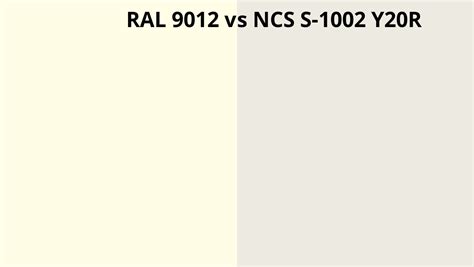 Ral 9012 Vs Ncs S 1002 Y20r Ral Colour Chart Uk