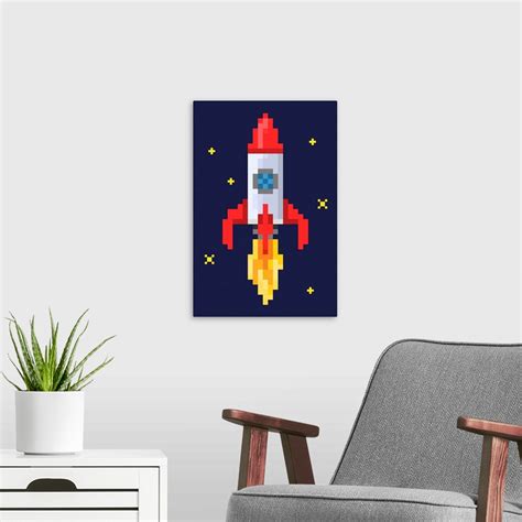 Pixel Rocket - 8 Bit Wall Art, Canvas Prints, Framed Prints, Wall Peels ...