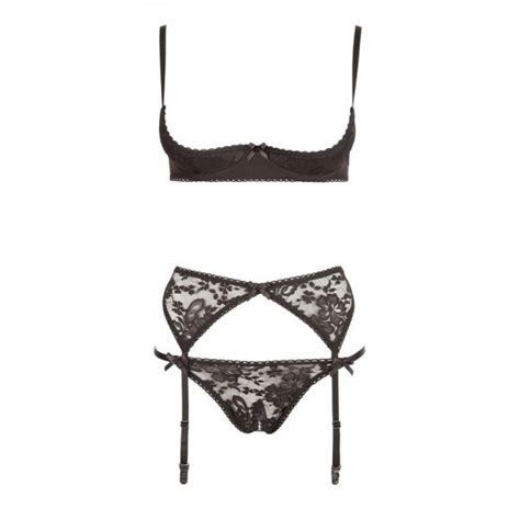 Ensemble Sexy Pi Ces En Dentelle Noire Lingerie Cottelli Tailles