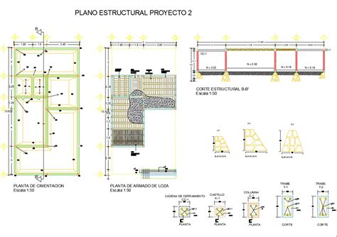 Plano Estructural En Autocad Descargar Cad Gratis Kb Bibliocad