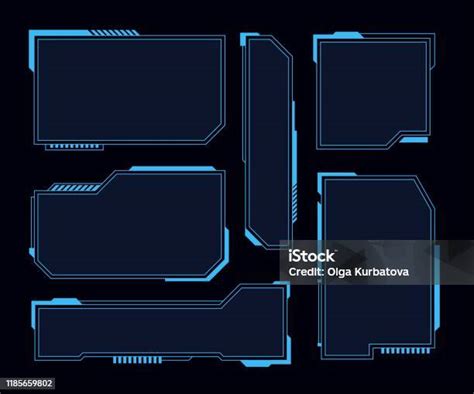 Bingkai Hud Elemen Antarmuka Pengguna Modern Futuristik Panel Kontrol