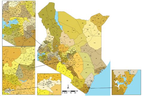 The Map Of Kenya Showing 47 Counties Colored And 295 Sub Counties