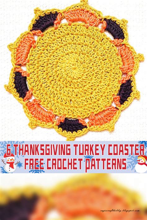 6 Thanksgiving Turkey Coaster Crochet Patterns FREE IGOODideas