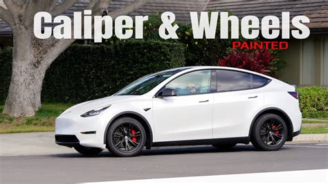 Tesla Model Y Red Caliper Wheels Painted YouTube