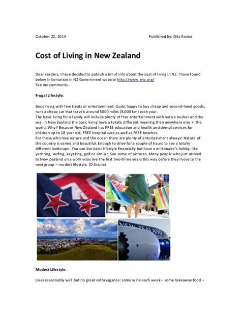 Cost of living in New Zealand.