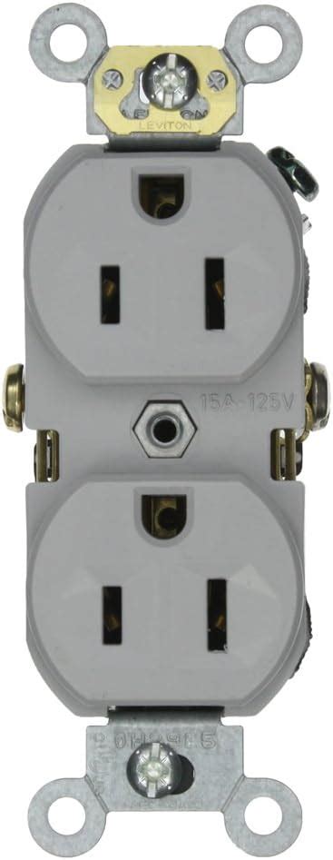 Leviton Br Gy Volt Narrow Body Duplex Receptacle Self