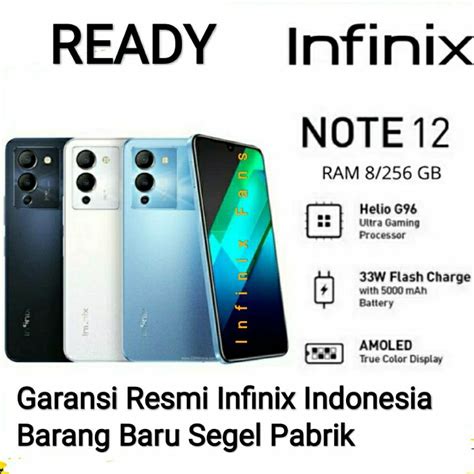 Jual Infinix Note 12 Layar Fhd Amoled Ram 8 256 Gb Helio G96 Gamer Usb Tipe C Fastcharger 33w