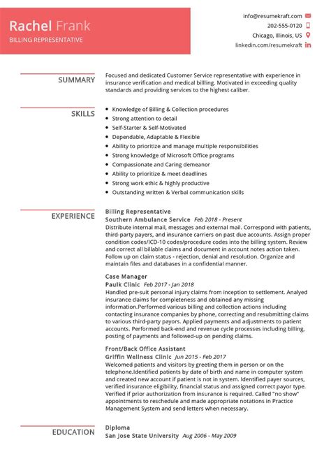 Billing Manager Resume Sample