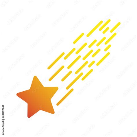 Shooting Star Vector Icon Falling Star Icon In Simple Flat Style