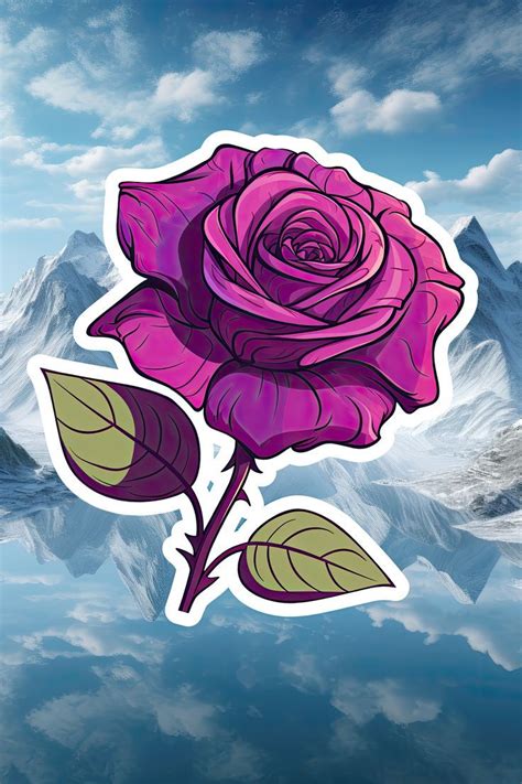 Purple Rose Sticker