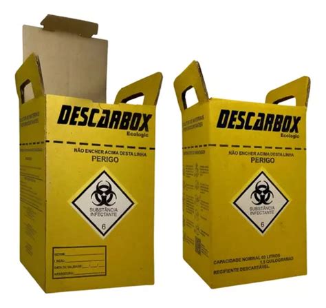 Kit C 5 Caixa Coletora Perfuro Cortante 3 L Descarpack MercadoLivre