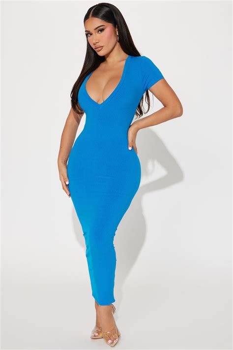 Tessa Snatched Midi Dress Blue Fashion Nova Dresses Fashion Nova