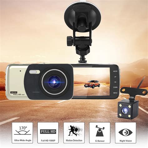 Dvr Dual Dash Cam 4inch Auto Camera Lens Full Hd 1080p Video Dvrs Recorder Rear View Dashboard