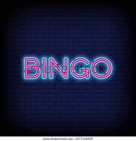 Bingo Neon Text Brick Wall Background Stock Vector Royalty Free