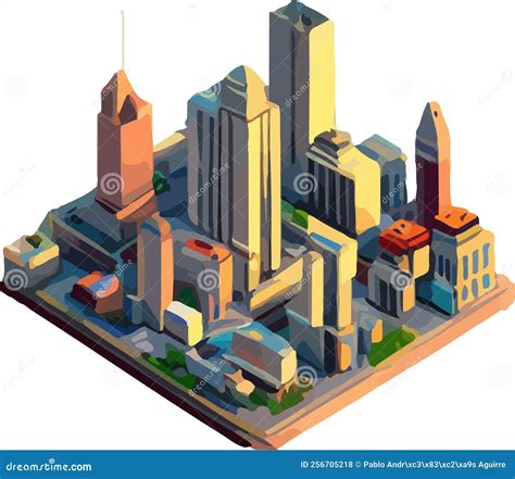 Vector Isometric Low Poly City Stock Vector Illustration Of Design