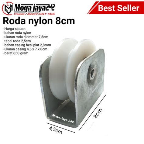 Jual Roda Nilon Nylon 8cm Roda Bubut Pintu Gerbang Dobel Bearing REL