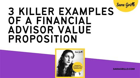 Financial Advisor Value Proposition Killer Examples