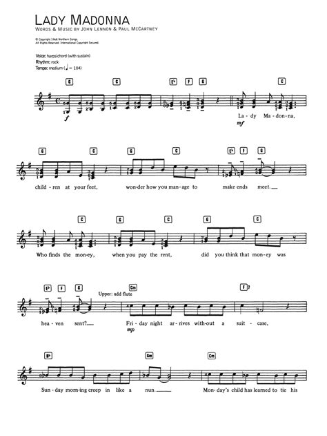 Lady Madonna | Sheet Music Direct