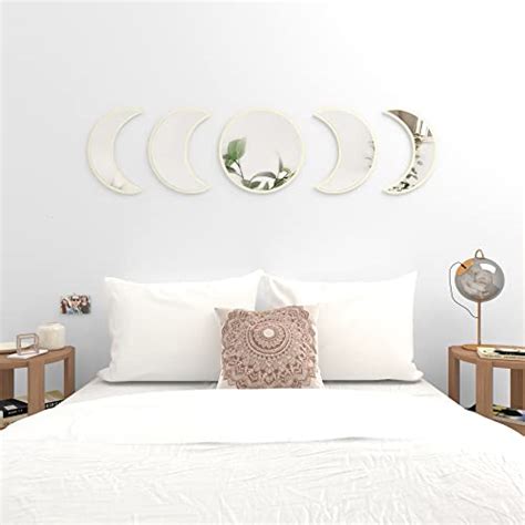 5 Piece Scandinavian Natural Acrylic Wall Decorative Mirror Bohemian