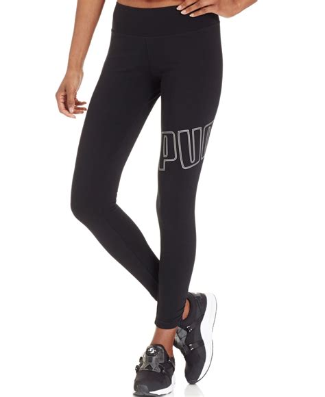 PUMA Cotton Logo Leggings In Black Lyst