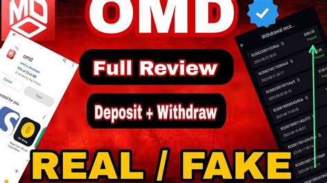 OMD Earning App Omd Real Or Fake OMD Ma Deposit Kasy Kary YouTube