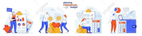 Planning Financial Budget Concept Set People Background Situation