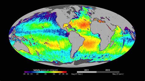 Mapa de la variación de la salinidad de los océanos YouTube