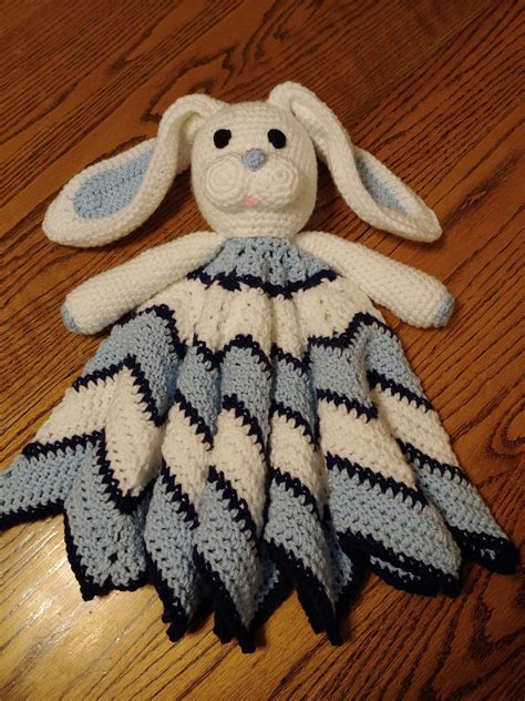 Crochet Pattern Bunny Snuggly Lovey Blanket Etsy