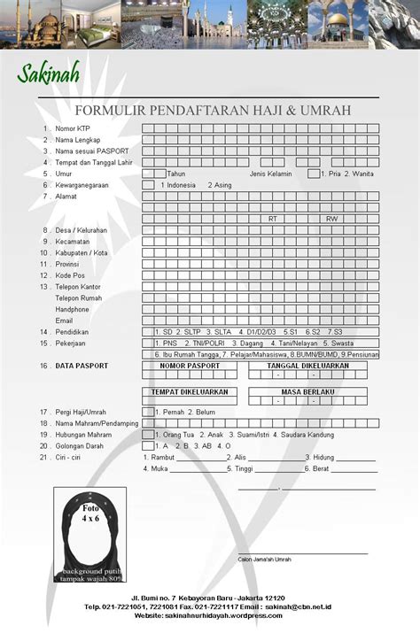 Contoh Formulir Pendaftaran Haji Panduan Lengkap Jejak Haji