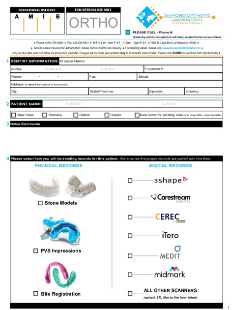 Fillable Online Diamond Orthotic Tmd Order Form Fax Email Print Pdffiller