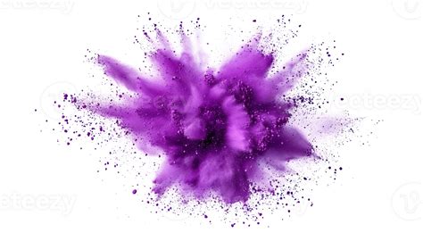 Purple Violet Lilac Color Powder Dust Explosion Transparent Background