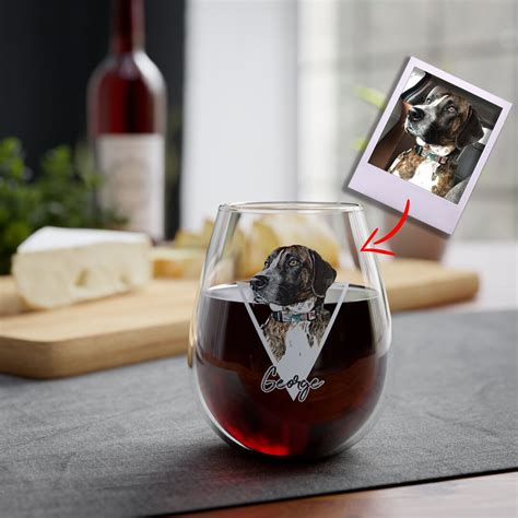 Customized Dog Wine Glass, Pet Wine Glass Personalized, Pet Photo Wine ...