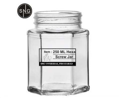 250ml Hexagonal Glass Jar For Pickel Storage At Rs 8 50 Piece In