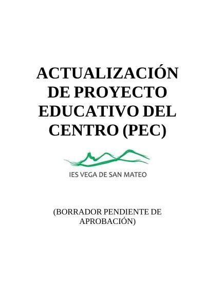 Objetivos Generales Actualizaci N De Proyecto Educativo Del