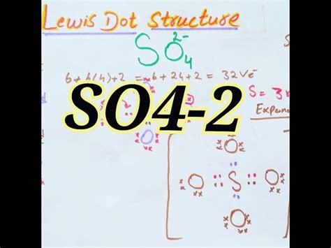 How To Draw The Lewis Structure Of So4 2 Sulfate Ion 42 Off