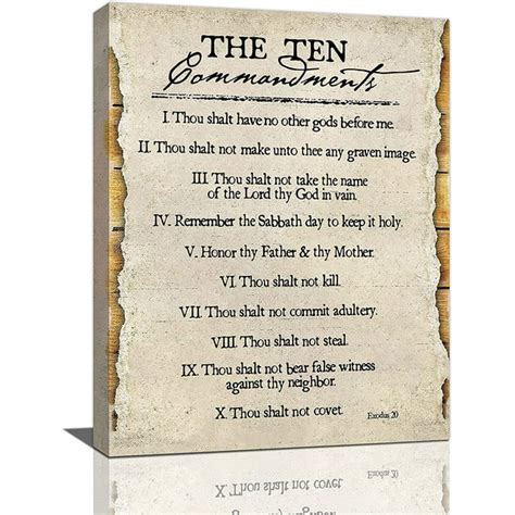 Ten Commandments Wall Decor 10 Commandments Wall Art Motivational