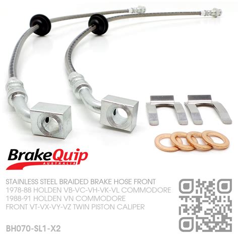 Brakequip Braided Stainless Steel Hydraulic Brake Hose Front Kit Vb Vn