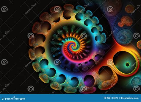 Ilustración De Ai Generativa De Fondo De Espiral De Estilo Fractal