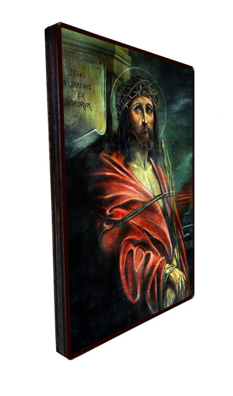 Christ In The Red Robe And The Crown Of Thorns Etsy