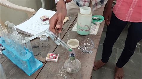 Decomposition Reaction Action Of Heat On Ferrous Sulphate Chemistry Practical Ssc Class 10